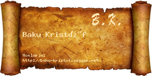 Baku Kristóf névjegykártya